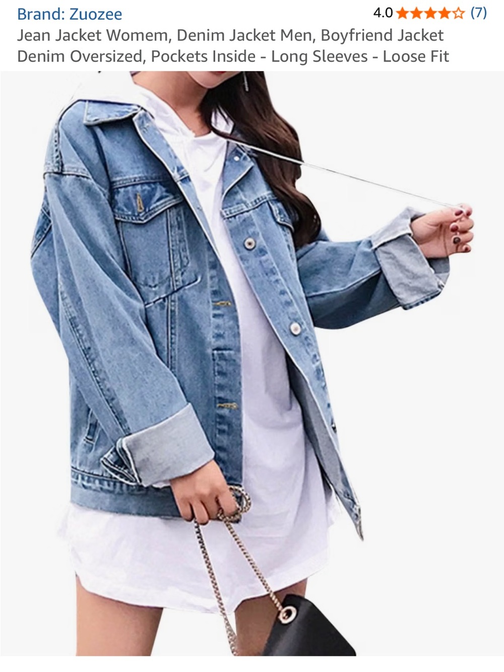 Oversized Light Blue Denim Jacket for Women